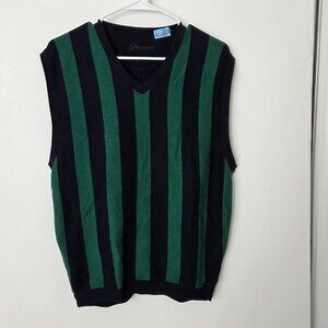 Rare VTG 1997 Paramount Pictures Striped Cotton Vest Kelly Green Navy Men M
